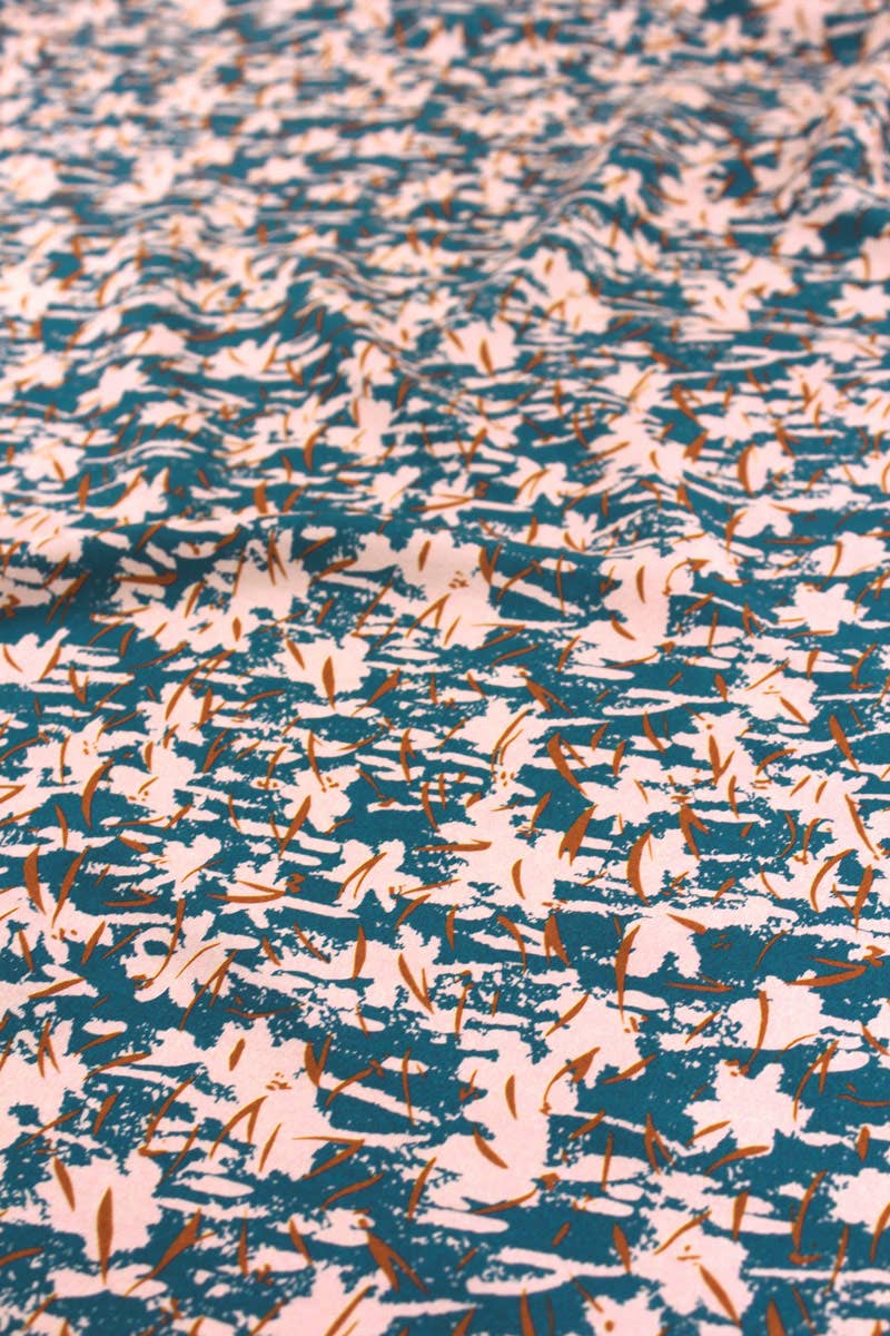 Chalk Viskose Poplin Stoff in Petrolblau
