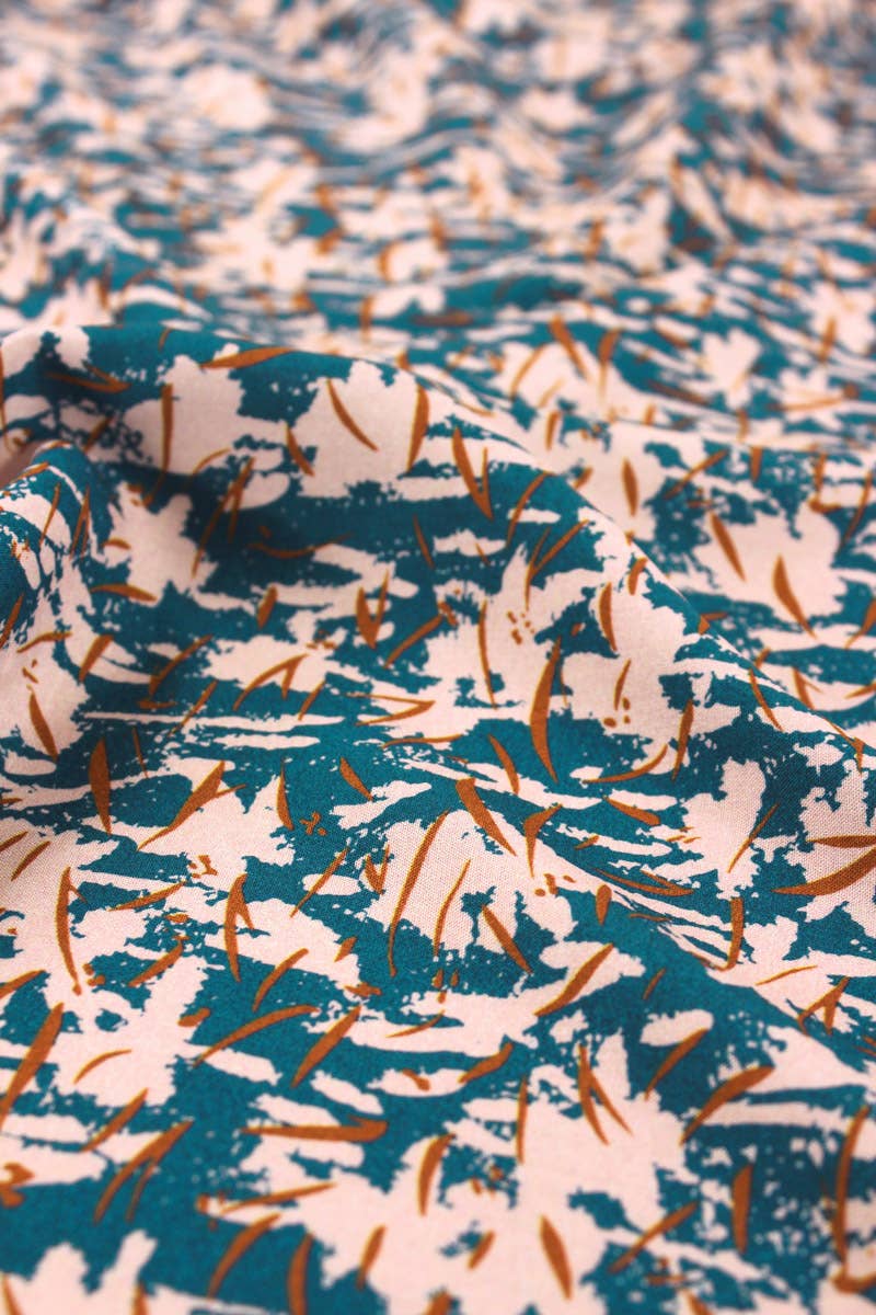 Chalk Viskose Poplin Stoff in Petrolblau