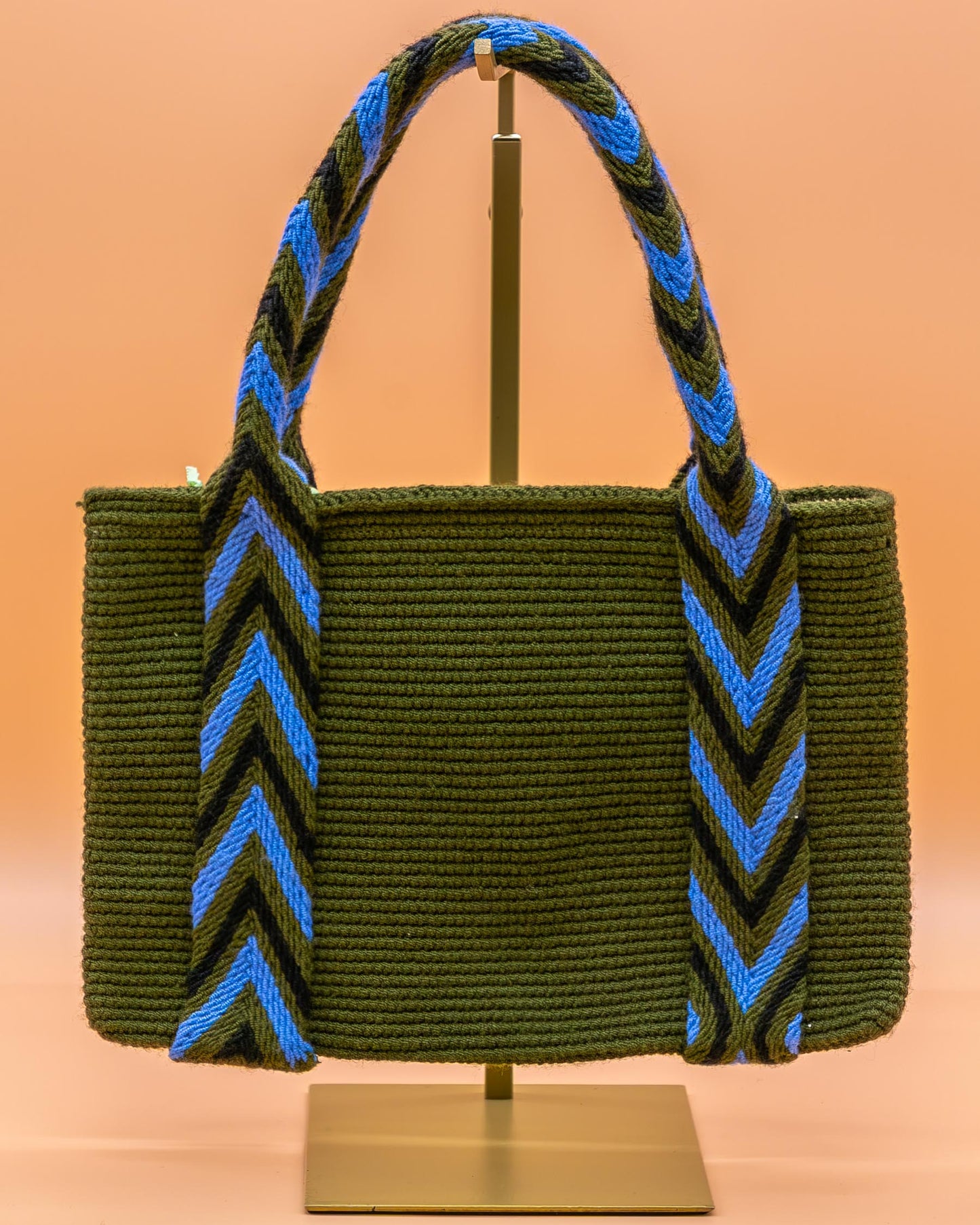 Azul Espiga Mini Mochila