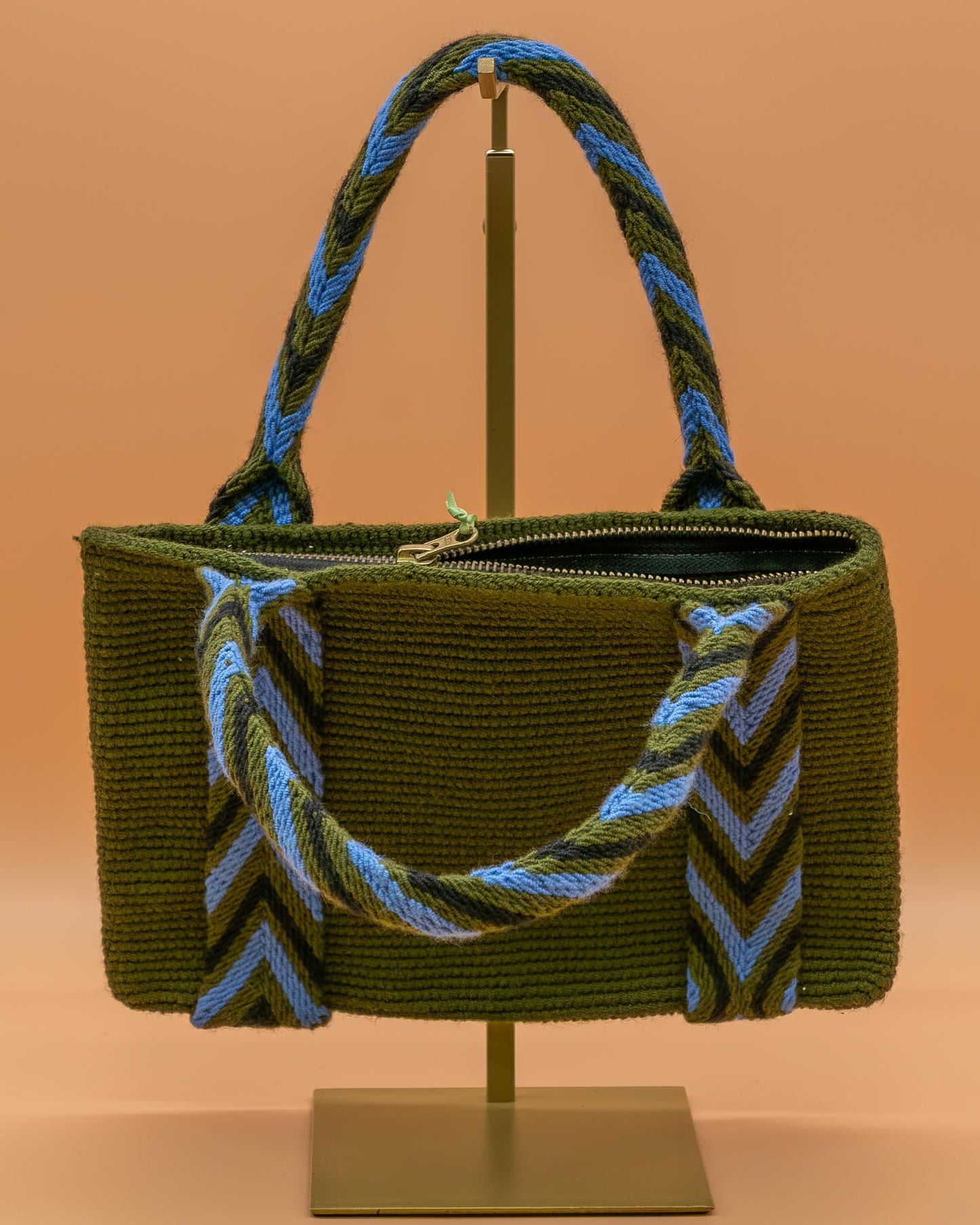 Azul Espiga Mini Mochila