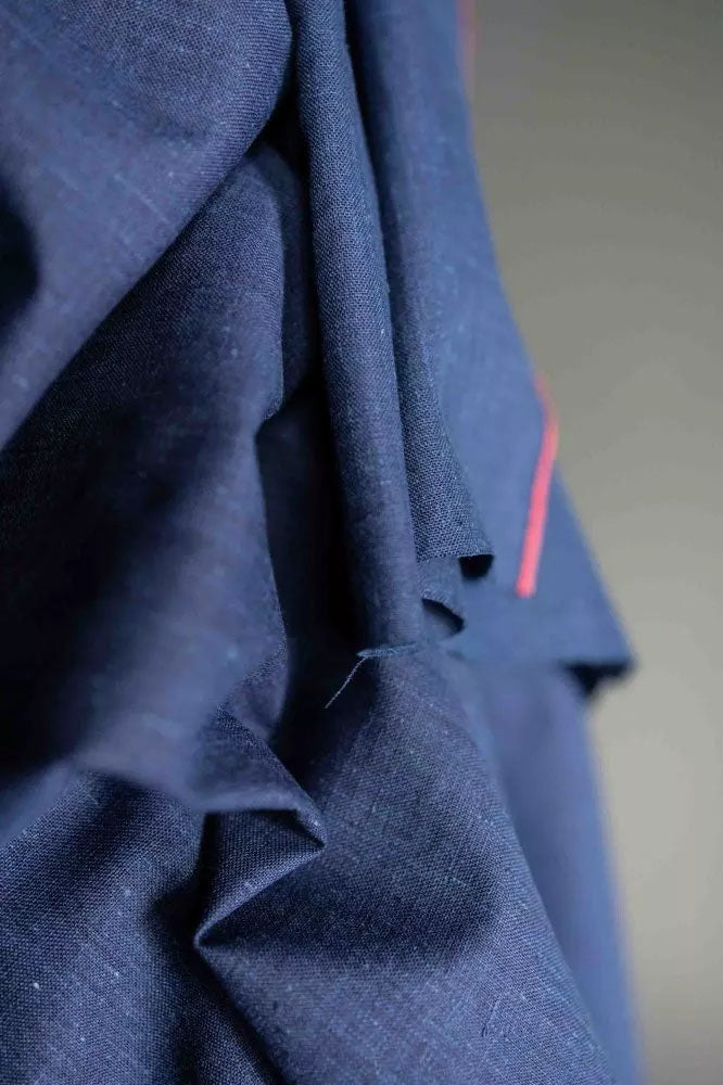 Blue Vine handgewebter Bio-Baumwoll-Chambray