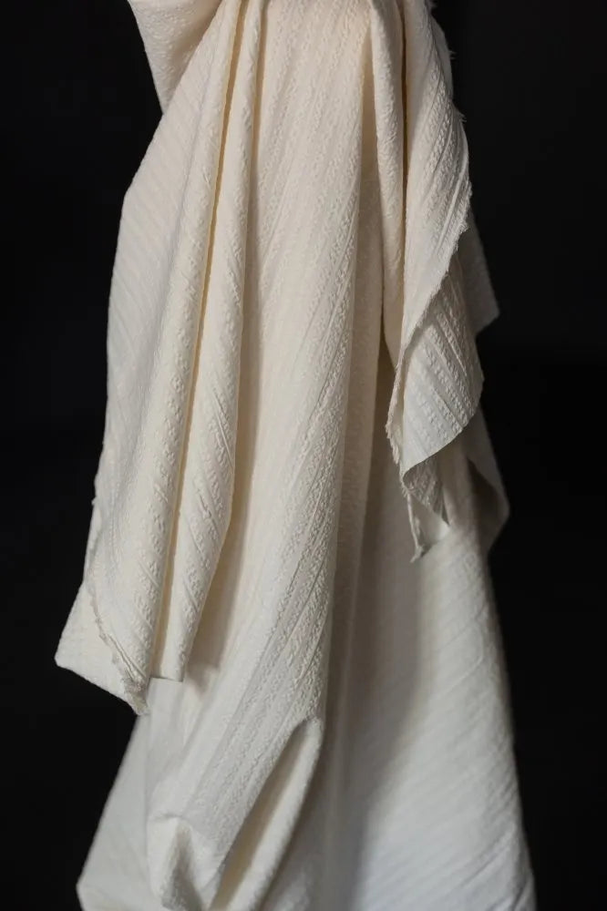 Washed White Bio-Baumwoll-Seersucker