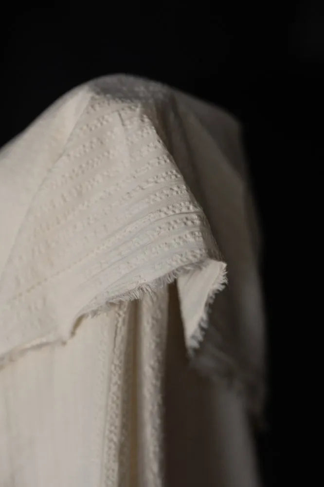 Washed White Bio-Baumwoll-Seersucker