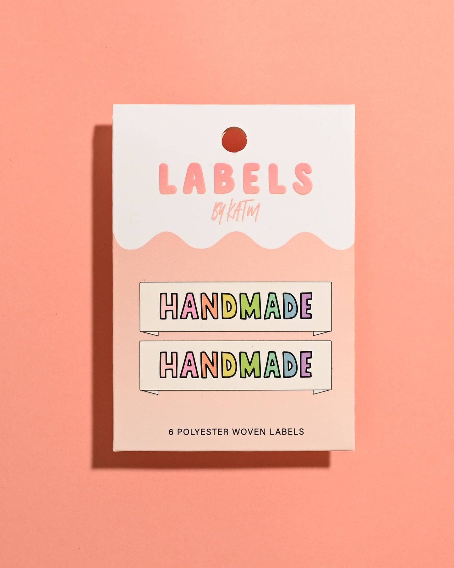 KATM gewebte Etiketten - "Handmade" Regenbogen